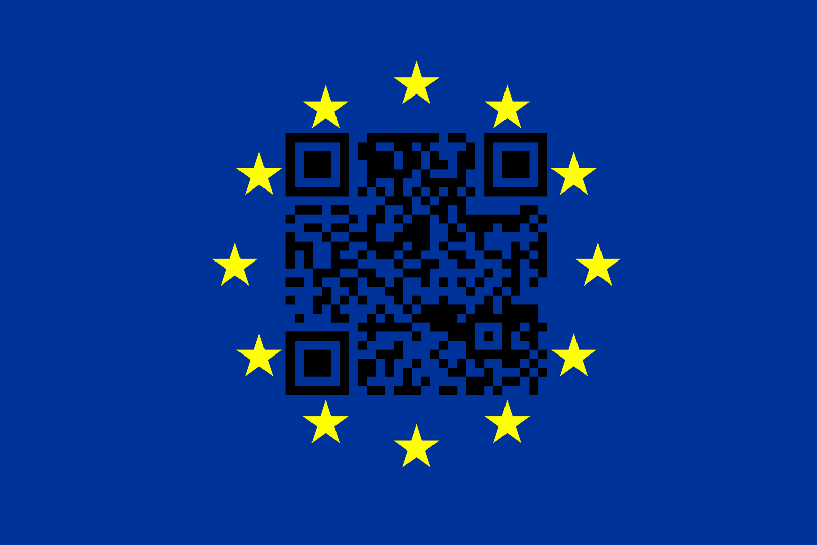 QR MAPS Polska na tle flagi Unii Europejskiej Trademark - Poland™ Wszelkie Prawa Zastrzeżone